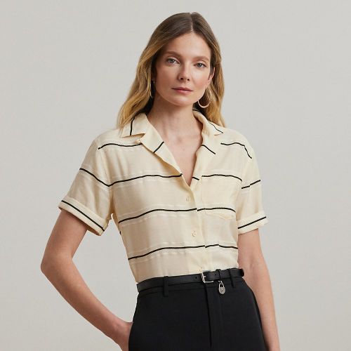 Chemise safari rayée à manches courtes - Lauren - Modalova