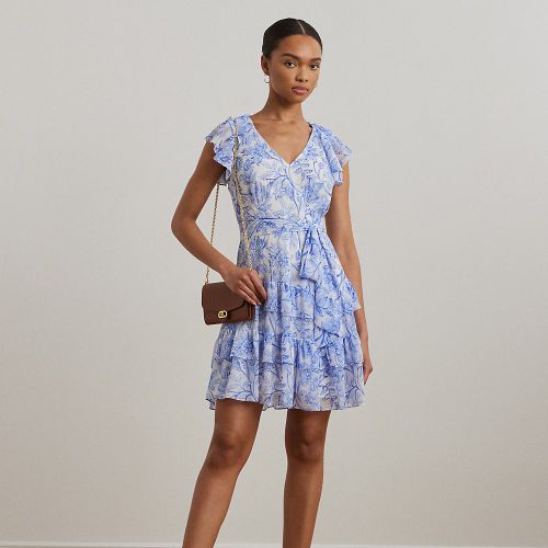 Robe gitane fleurie georgette froissée - Lauren - Modalova