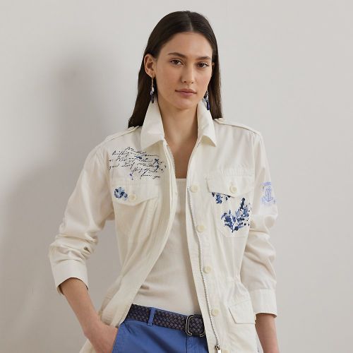 Veste de treillis à motif en sergé - Lauren - Modalova