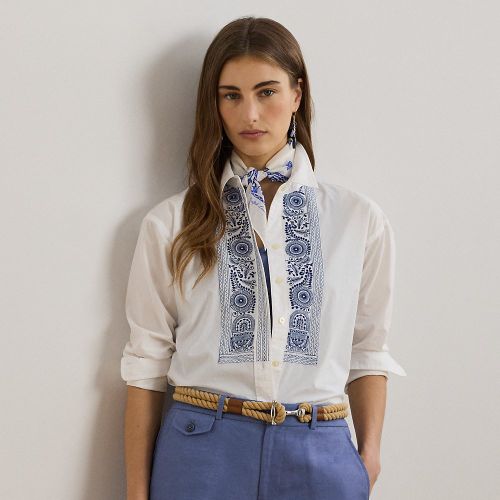 Chemise géométrique en popeline de coton - Lauren - Modalova
