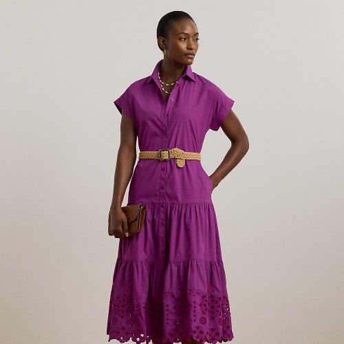 Robe-chemise gitane brodée en popeline - Lauren - Modalova