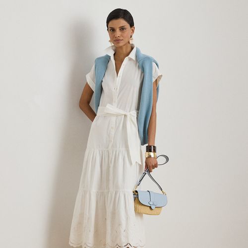 Robe-chemise gitane brodée en popeline - Lauren - Modalova