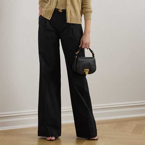 Pantalon large à pinces sergé de coton - Lauren - Modalova