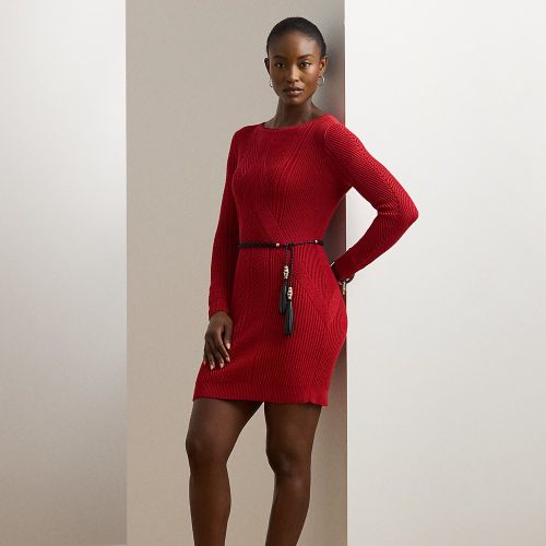 Robe-pull en coton mélangé pointelle - Lauren - Modalova