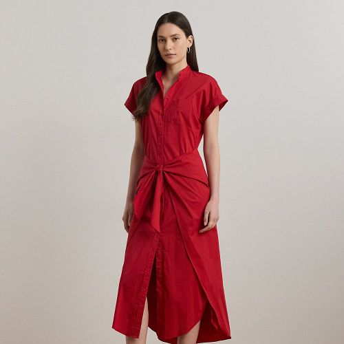 Robe-chemise à nouer en coton mélangé - Lauren - Modalova