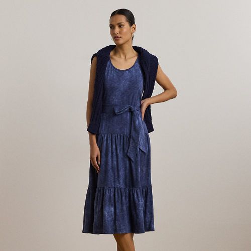 Robe gitane ceinturée à motif en jersey - Lauren - Modalova