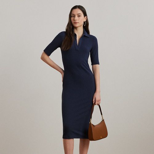 Robe polo côtelée à manches trois-quarts - Lauren - Modalova