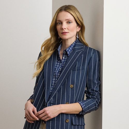 Blazer rayé coupe croisée - Lauren - Modalova