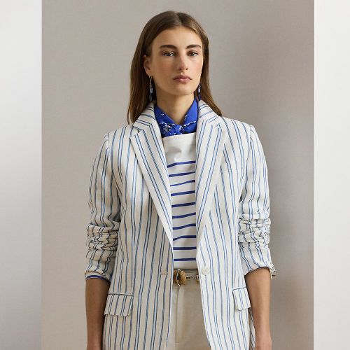 Blazer rayé en lin mélangé - Lauren - Modalova