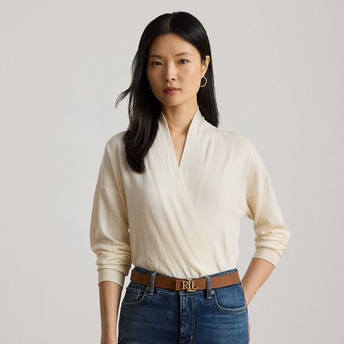 Pull à col en V croisé en coton et modal - Lauren - Modalova