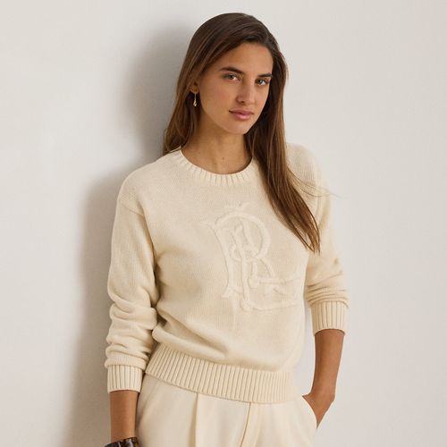 Pull à logo brodé en coton peigné - Lauren - Modalova