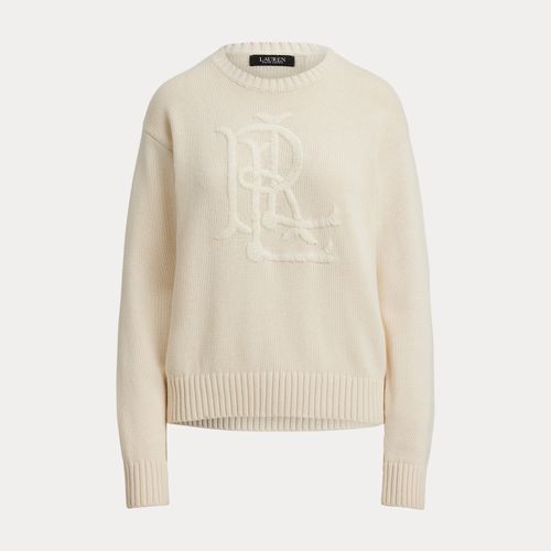 Pull à logo brodé en coton peigné - Lauren - Modalova