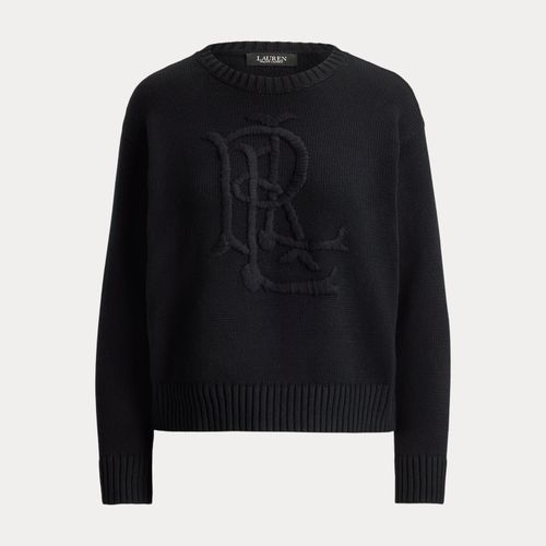 Pull à logo brodé en coton peigné - Lauren - Modalova
