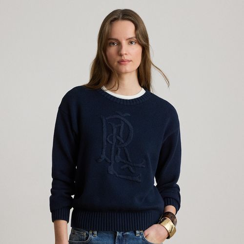 Pull à logo brodé en coton peigné - Lauren - Modalova