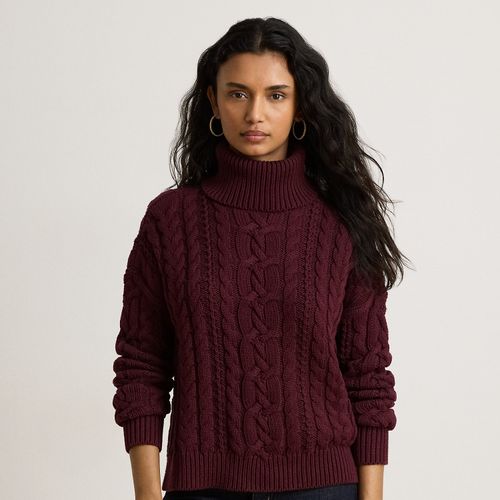 Pull torsadé à col roulé en coton - Lauren - Modalova