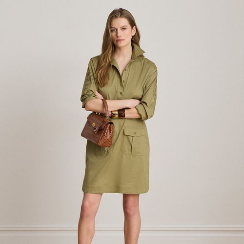 Robe-chemise à lacets en coton mélangé - Lauren - Modalova