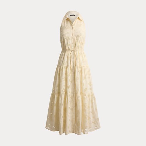 Robe-chemise gitane brodée fleurie voile - Lauren - Modalova
