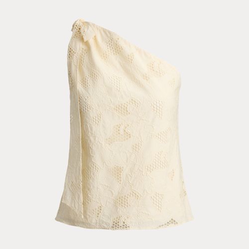 Blouse asymétrique brodée fleurie voile - Lauren - Modalova