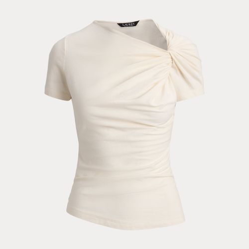 T-shirt encolure croisée jersey de coton - Lauren - Modalova