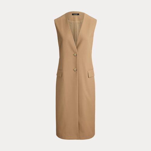 Gilet long en sergé de laine mélangée - Lauren - Modalova
