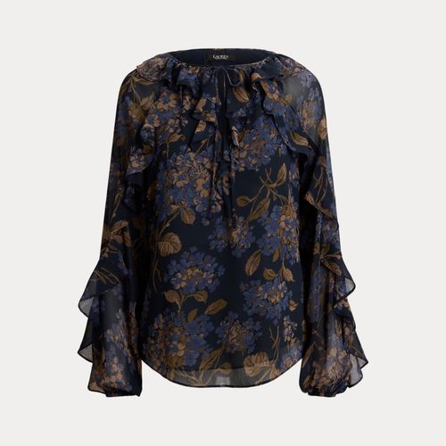 Blouse bordure volantée en georgette - Lauren - Modalova