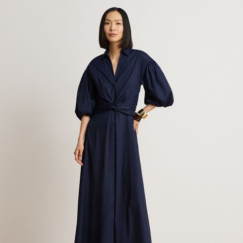Robe-chemise manches bulle torsadée - Lauren - Modalova