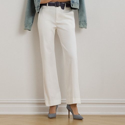 Pantalon flare en chino de coton stretch - Lauren - Modalova