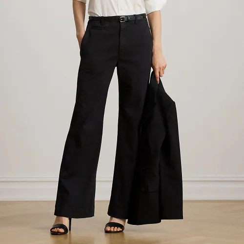 Pantalon flare en chino de coton stretch - Lauren - Modalova