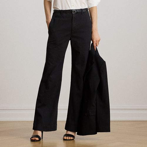 Pantalon flare en chino de coton stretch - Lauren - Modalova