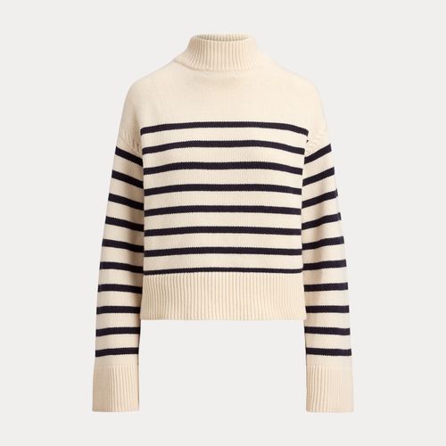 Pull rayé col cheminée laine mélangée - Lauren - Modalova