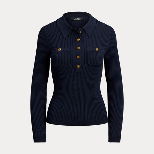 Pull Polo tricot côtelé à manches longues - Lauren - Modalova