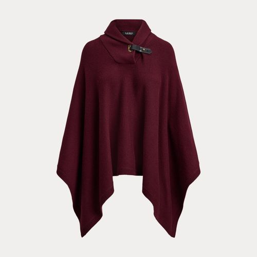 Poncho en laine mélangée à boucle - Lauren - Modalova