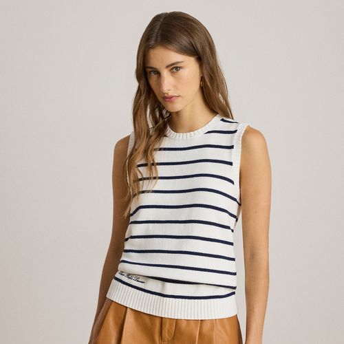 Pull sans manches rayé en coton - Lauren - Modalova