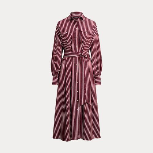 Robe-chemise rayée ceinturée en popeline - Lauren - Modalova