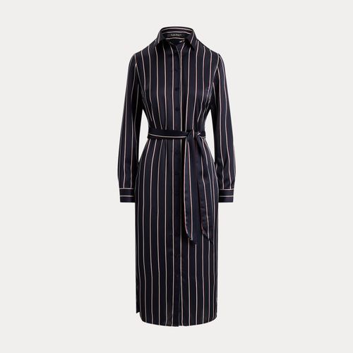 Robe-chemise rayée en charmeuse de satin - Lauren - Modalova