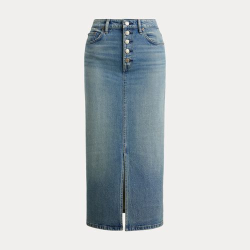 Jupe crayon mi-longue en denim - Lauren - Modalova