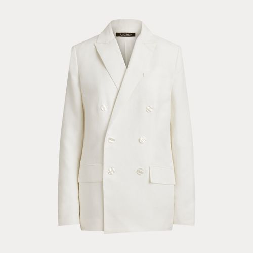 Blazer croisé en sergé de lin mélangé - Lauren - Modalova