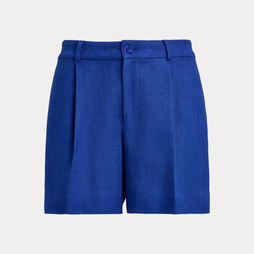 Short à pinces lin et coton à chevrons - Lauren - Modalova