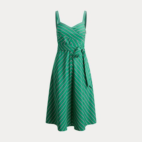 Robe rayée ceinturée sans manches coton - Lauren - Modalova