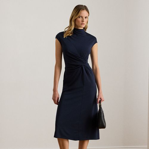 Robe torsadée en jersey à col cheminée - Lauren - Modalova