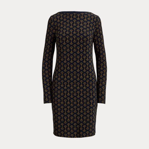 Robe encolure bateau en jersey motif géo - Lauren - Modalova