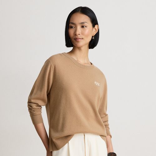 Pull col rond en cachemire brodé - Lauren - Modalova