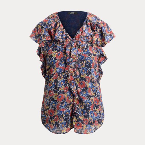 Blouse bordure volantée en georgette - Lauren - Modalova