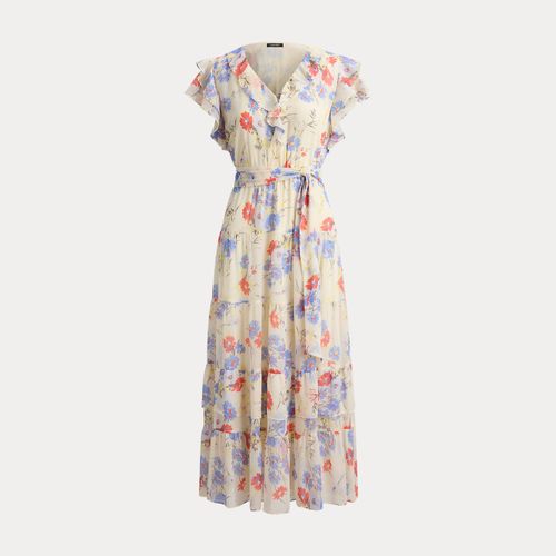 Robe gitane fleurie ceinturée georgette - Lauren - Modalova