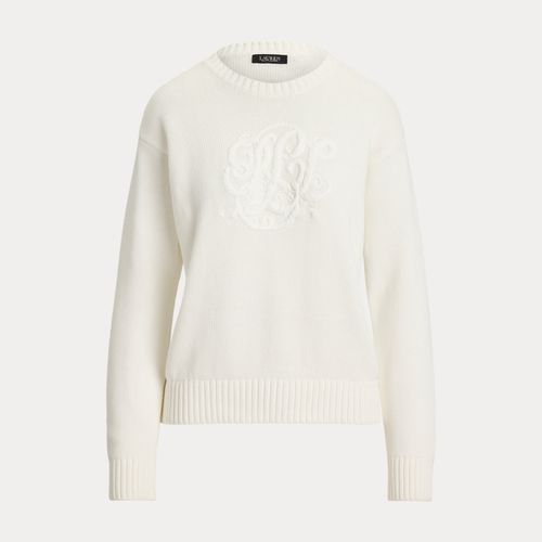 Pull à logo brodé en coton peigné - Lauren - Modalova