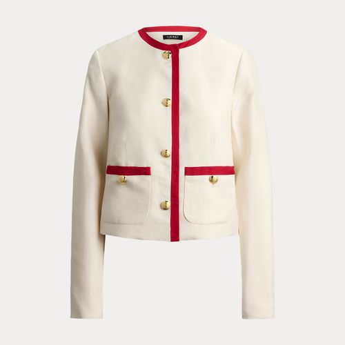 Blazer bicolore en sergé de lin mélangé - Lauren - Modalova