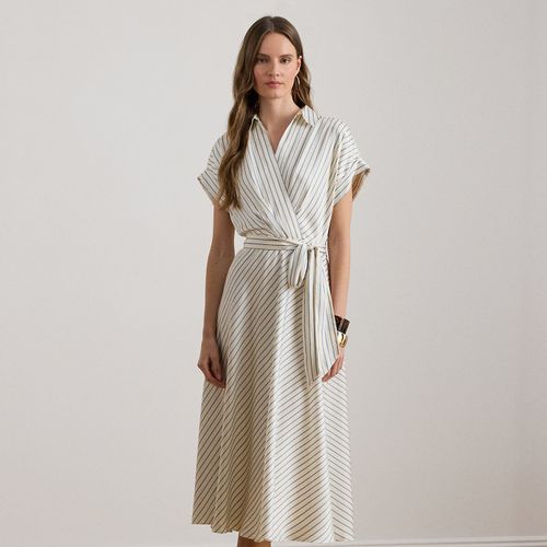 Robe ceinturée en sergé rayé - Lauren - Modalova