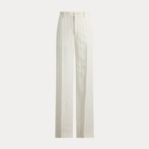 Pantalon à jambe large rayé en lin - Lauren - Modalova
