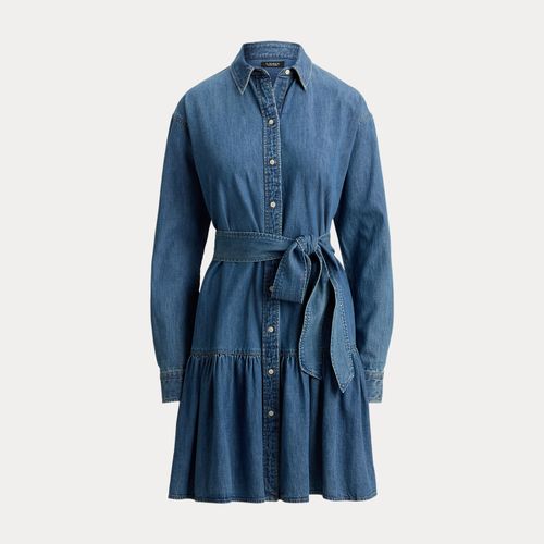 Robe-chemise gitane ceinturée en denim - Lauren - Modalova