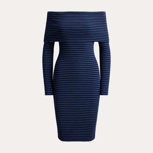 Robe rayée côtelée aux épaules dégagées - Lauren - Modalova